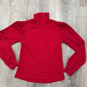 Chic Scarlet Long Sleeve Women's Top